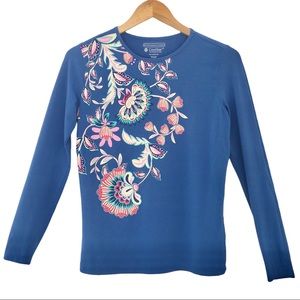 Coolibar Sun Protection Floral Long Sleeve T-Shirt | UPF 50+ | S